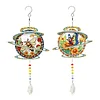 2pcs DIY Diamond Painting Flower Butterfly Bee Wind Chimes Crystal Window Suncatcher Craft Set Birthday Gifts Home Garden Decor