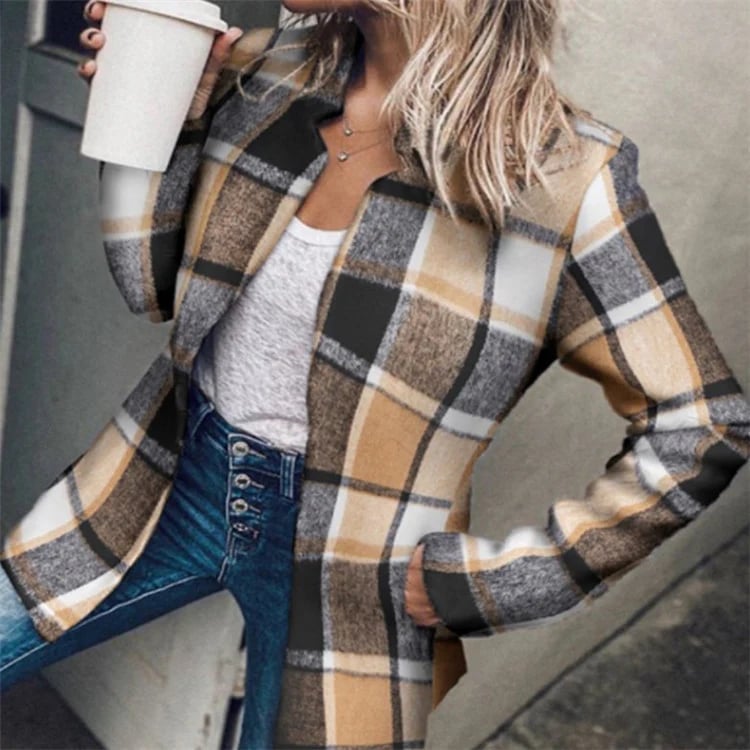 🔥Women's Solid Color Pocket Long Sleeve Open Front Coat