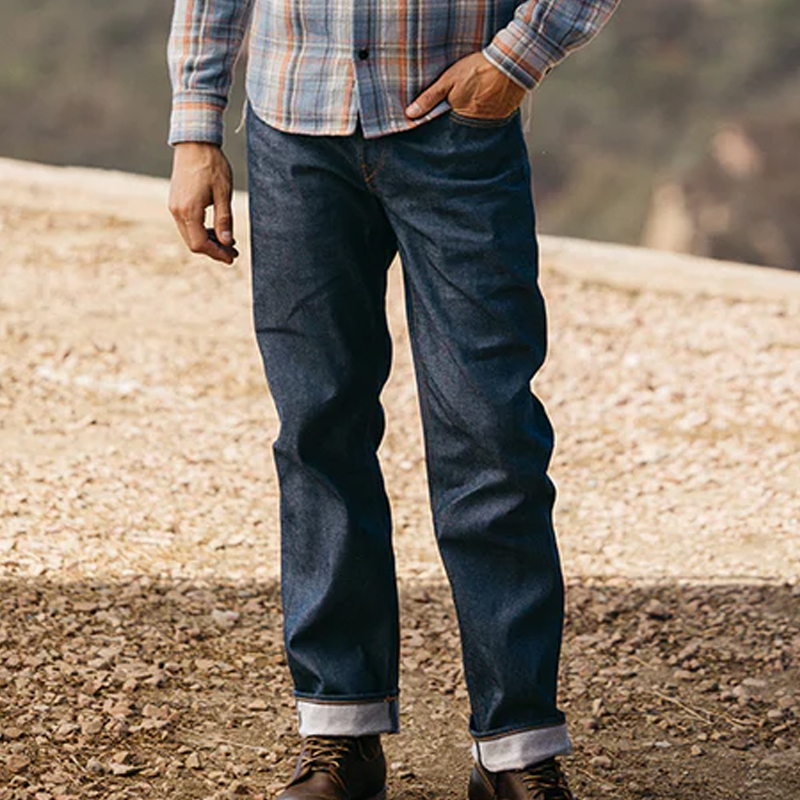 Men's Classic Straight Natural Chunky Indigo Jeans