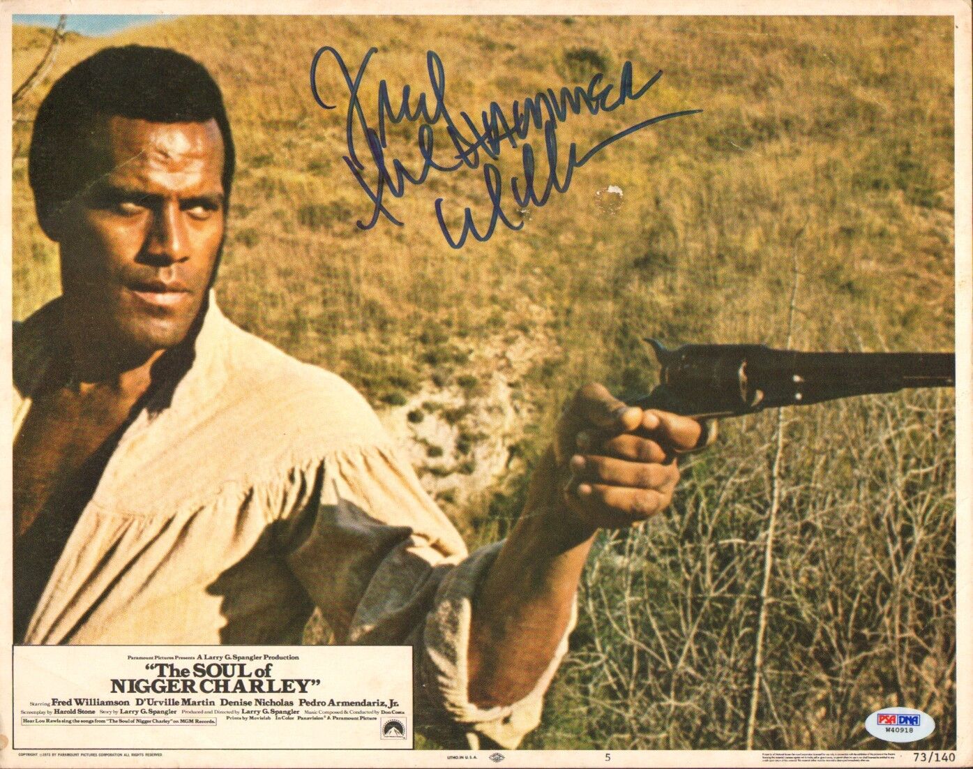 Fred Williamson Signed Soul of Nigger Charley 11x14 Lobby Card Photo Poster painting PSA/DNA 2