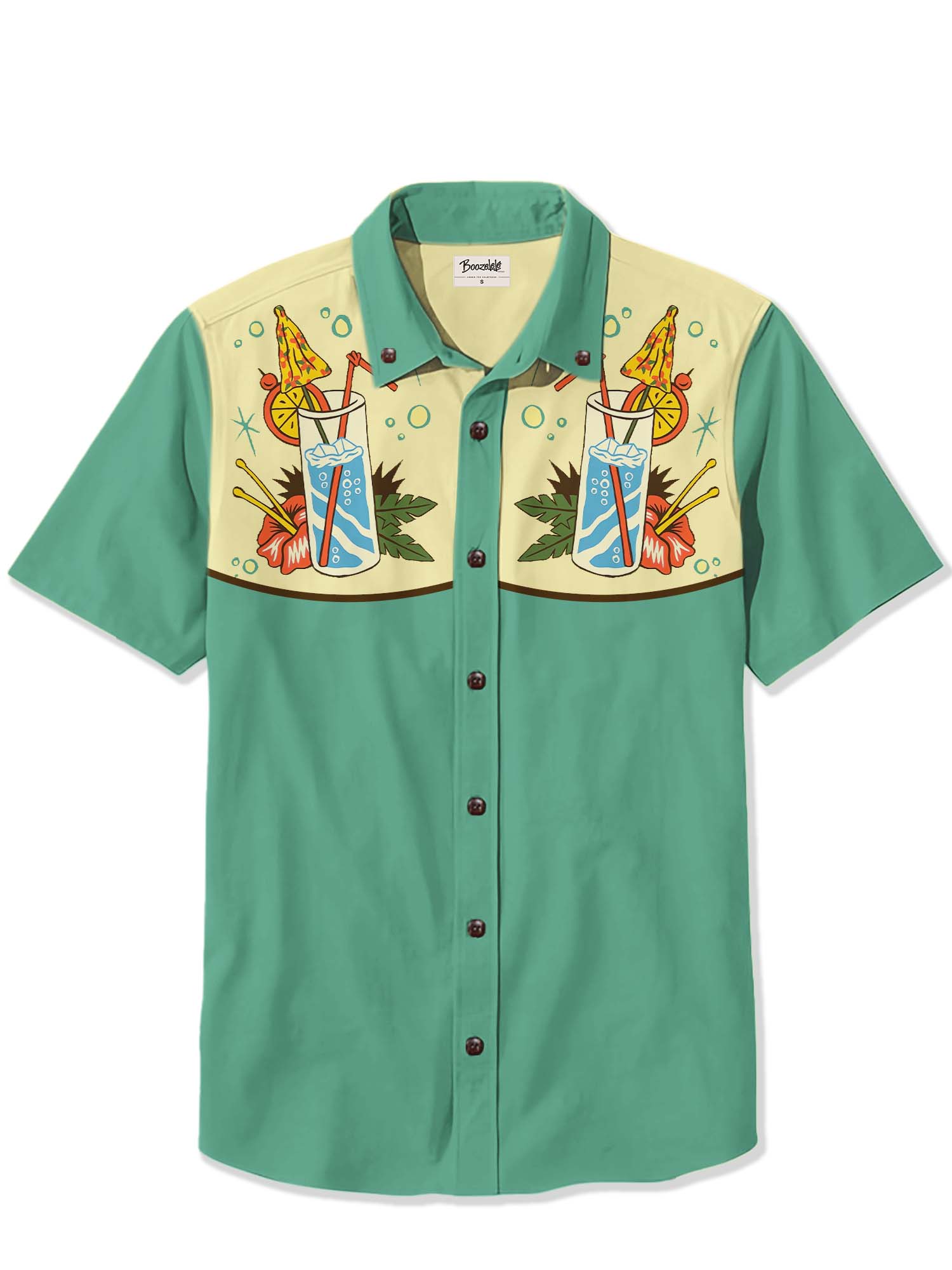 Hawaii Flower And Cocktail - 100% Cotton Shirt