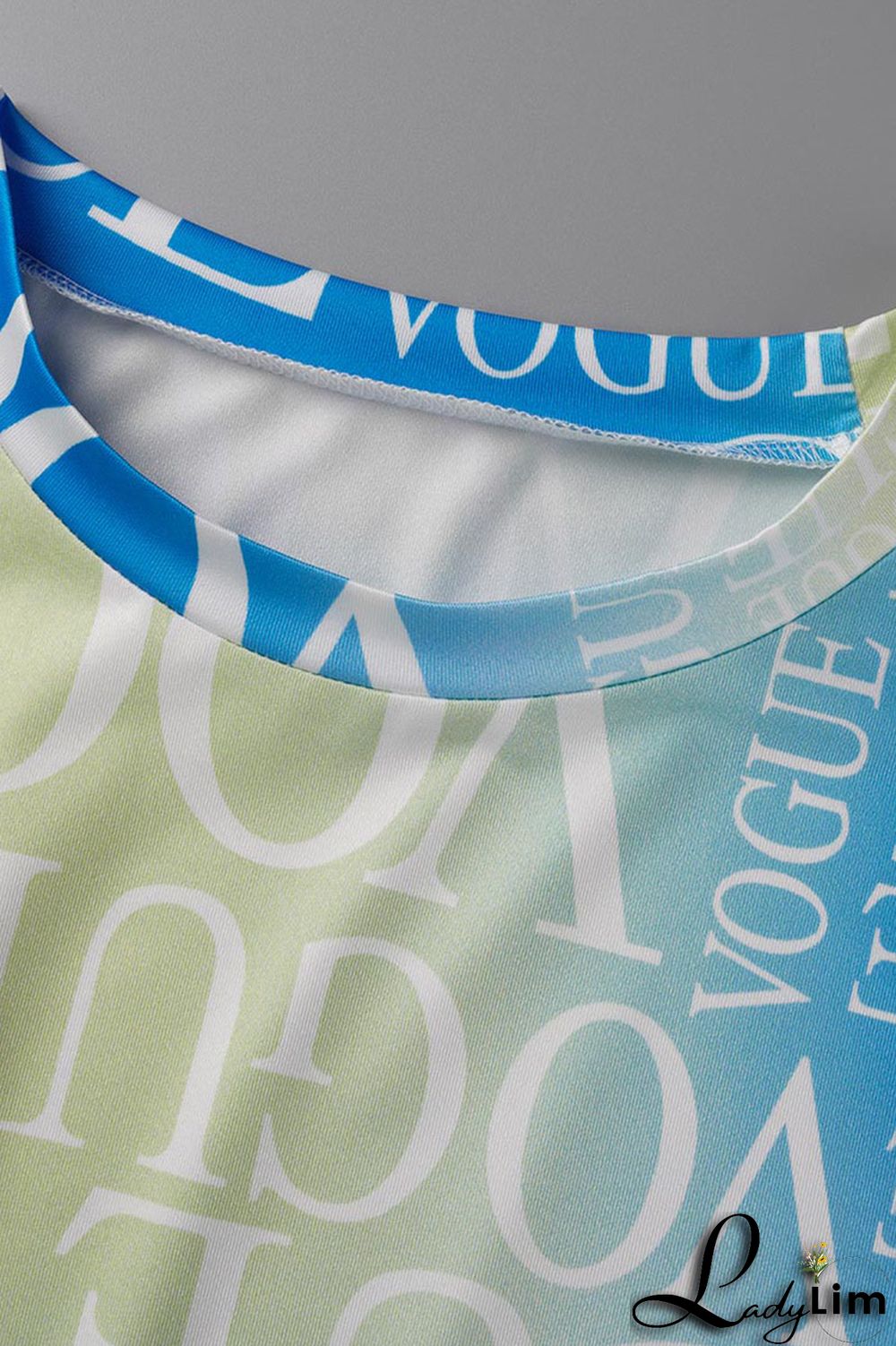 Cyanine Casual Print Patchwork O Neck Plus Size Two Pieces