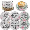 6pcs DIY Diamond Painting Coaster Kit With Holder - Faith