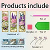 3Pcs Special Shaped Flowers Butterflies 5D DIY Diamond Art Book Mark for Office