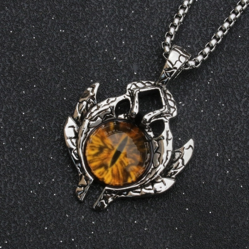 Fashion Devil’s Eye Stainless Steel Stoving Varnish Pendant Necklace 1 Piece