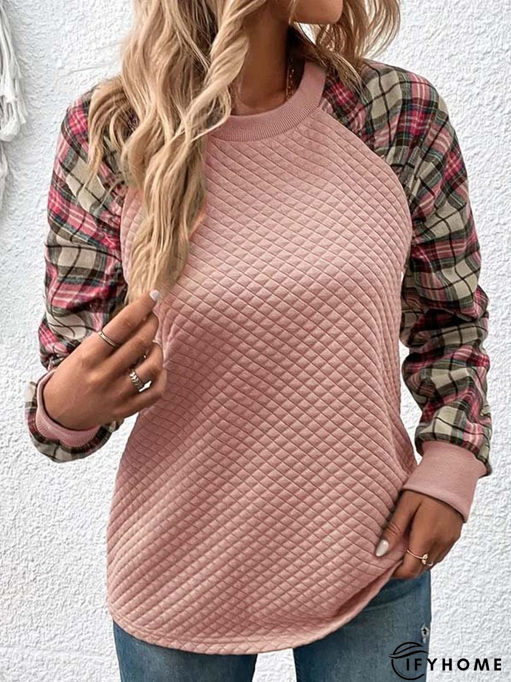Jersey Loose Crew Neck Casual Sweatshirt | IFYHOME