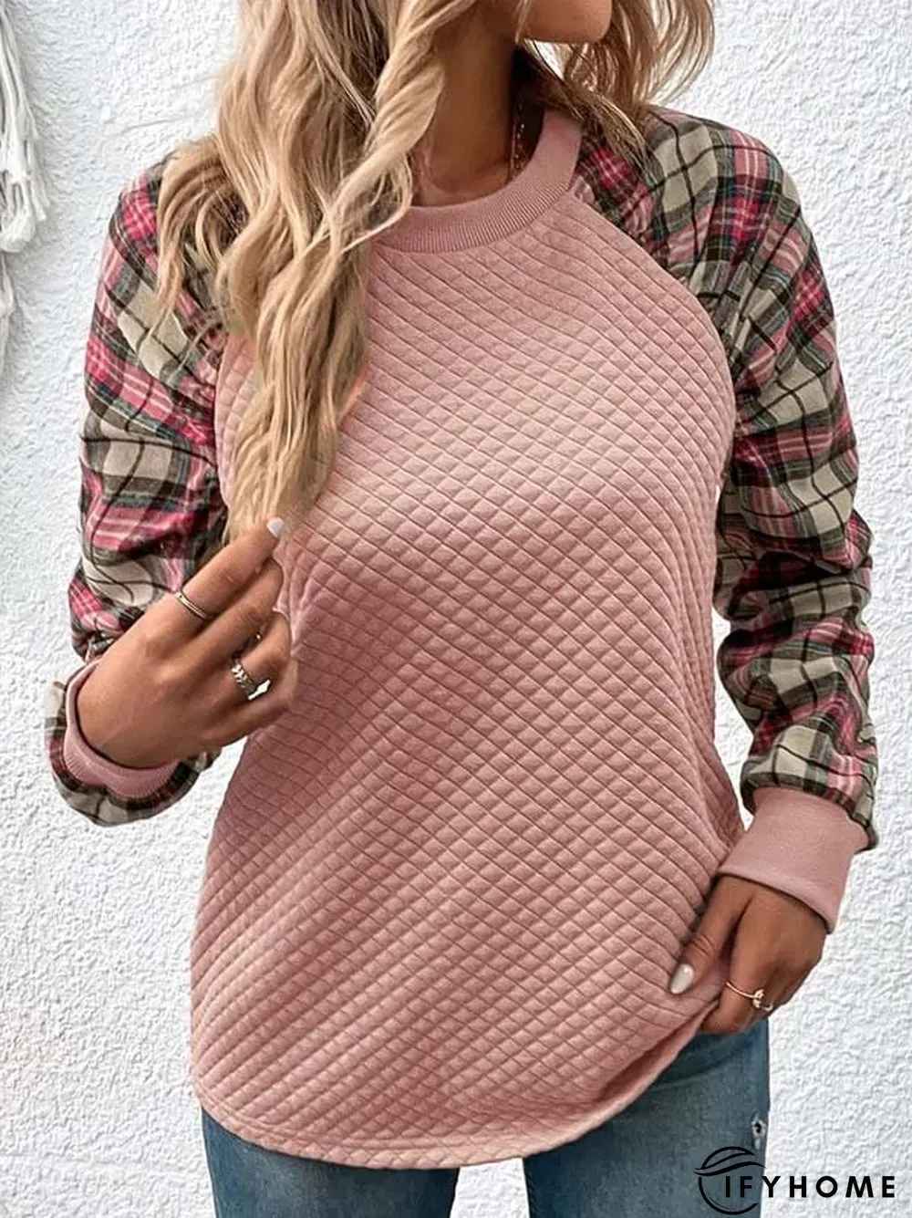 Jersey Loose Crew Neck Casual Sweatshirt | IFYHOME