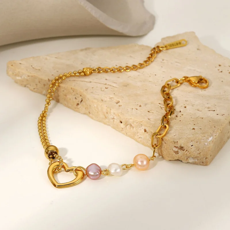 18K Gold Plated Colorful Pearl Bracelet