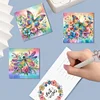 (US Local)6PCS DIY Butterfly Flower Diamond Art Greeting Cards Congratulations Cards