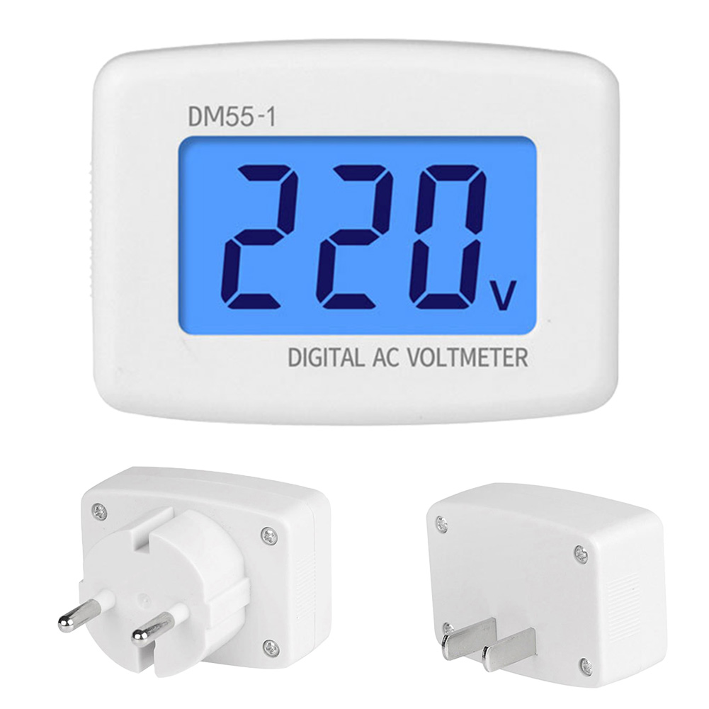 

Wall Mounted AC 80-300V Digital Voltmeter Socket Voltage Tester Header, Eu, 501 Original
