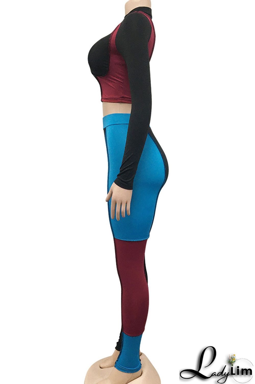 Apricot Sexy Solid Split Joint Mandarin Collar Long Sleeve Two Pieces