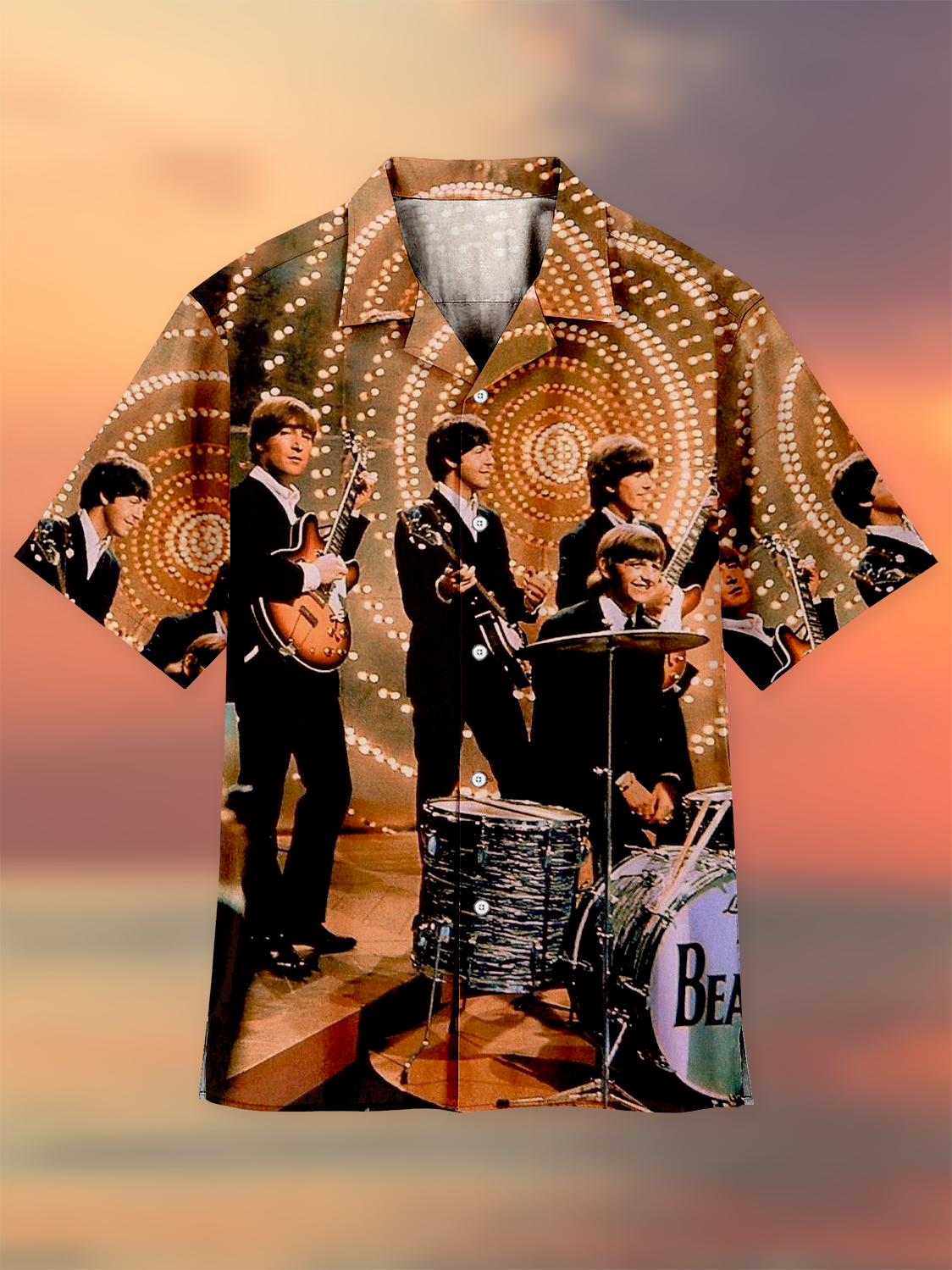 Cuban collar shirt for rock music scene PLUSCLOTHESMAN
