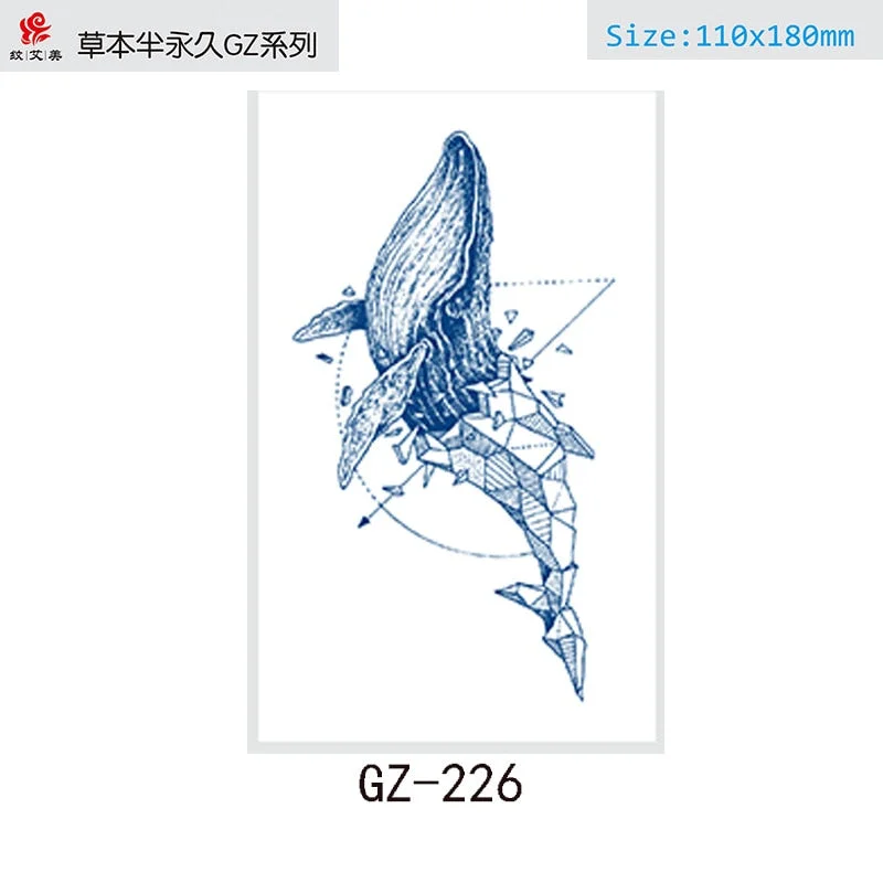 Net Red Herbal Juice Tattoo Sticker Semi-permanent Waterproof Sweat Resistant Tattoo Masking Scar Tattoo Sticker