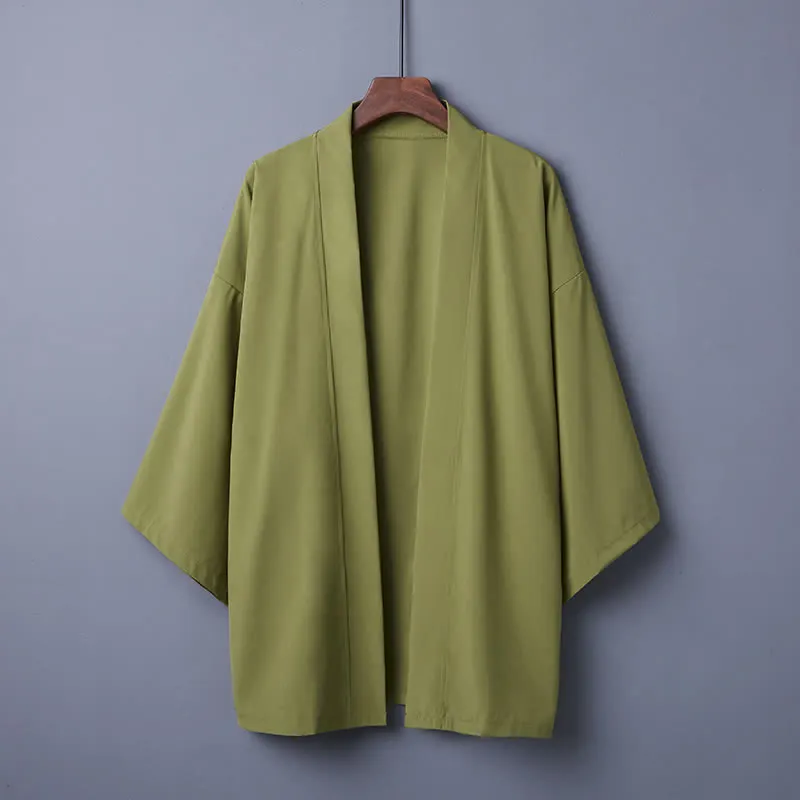Vintage Pure Color Casual Cardigan Kimono Outerwear