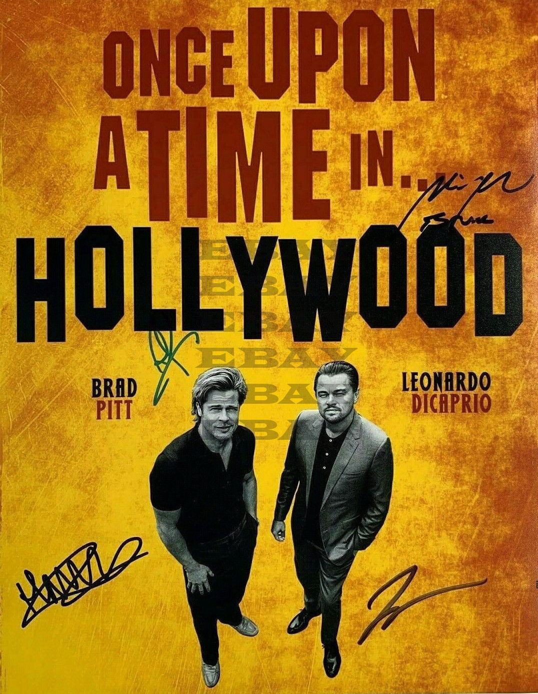 ONCE UPON A TIME IN HOLLYWOOD DICAPRIO PITT MOH SMITH Signed 8x10 Photo Poster painting Reprint