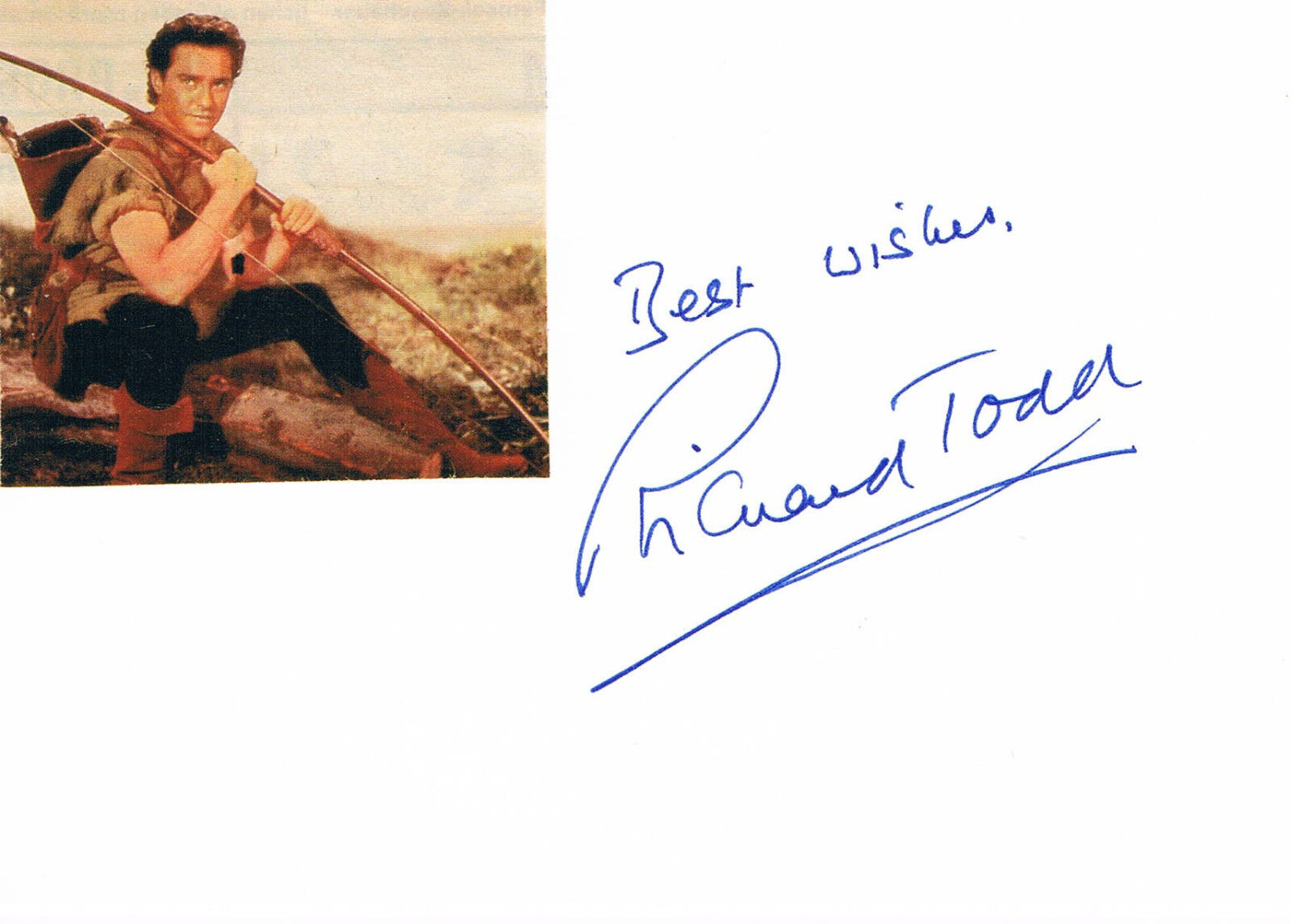 Richard Todd 1919-2009 genuine autograph signed 4x6