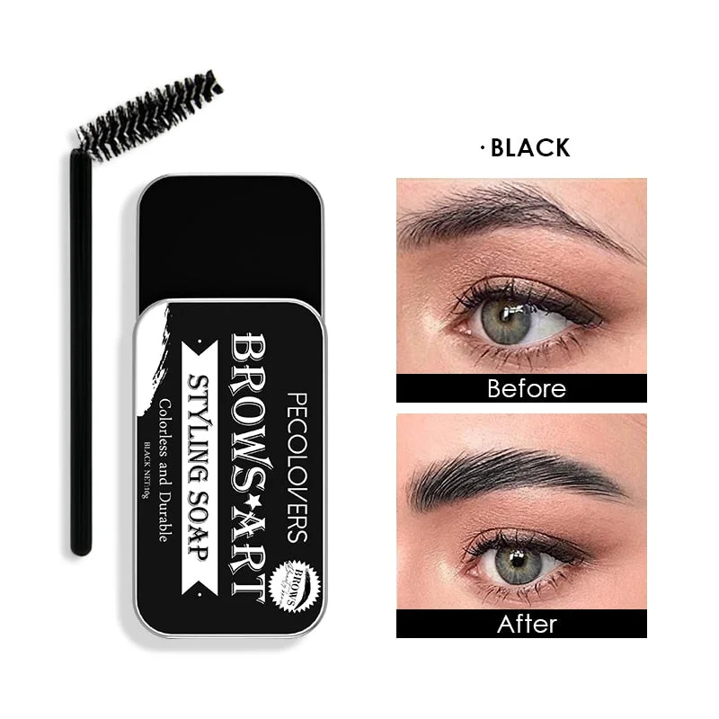 PECOLOVERS Eyebrow Soap Wax Trimmer Fluffy Feathery Waterproof Long Lasting 3D Eyebrow Pomade Setting Gel Women Makeup Tools