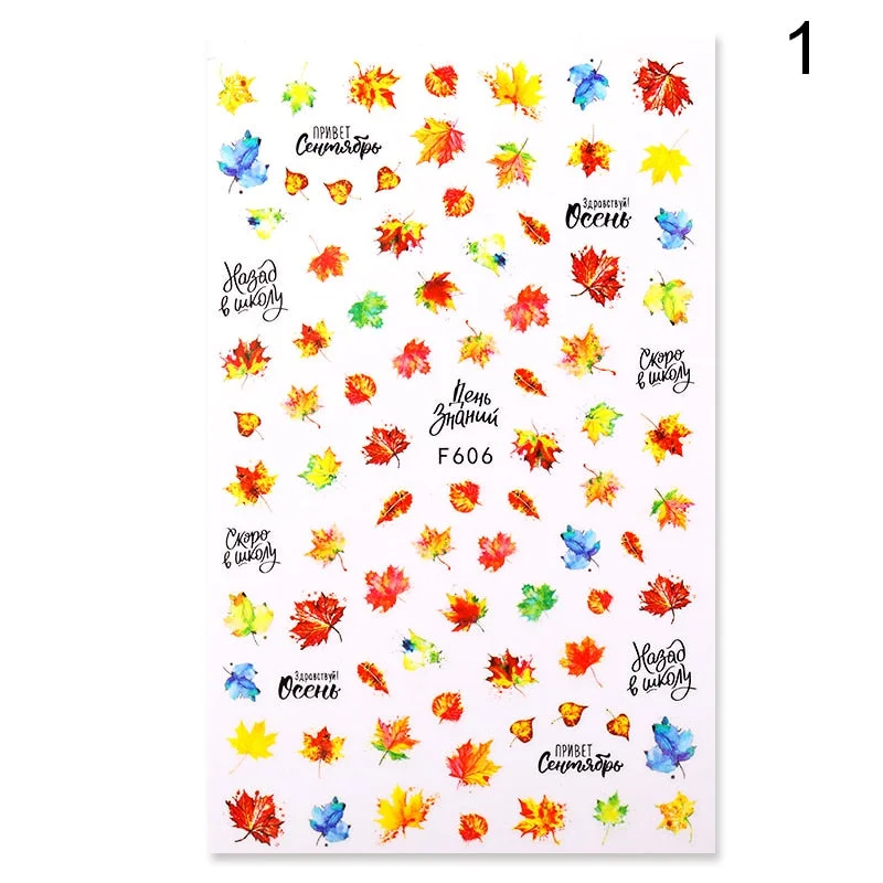 1 Sheet Butterfly Stars Series Nail Sticker Flower Leaves Slider Transfer Nail Decals Decoration Nail Art DIY Accessories