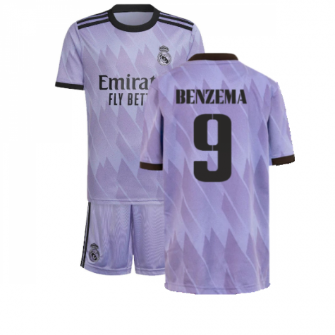 Real Madrid Karim Benzema 9 Auswärtstrikot Kinder Mini Kit 2022-2023