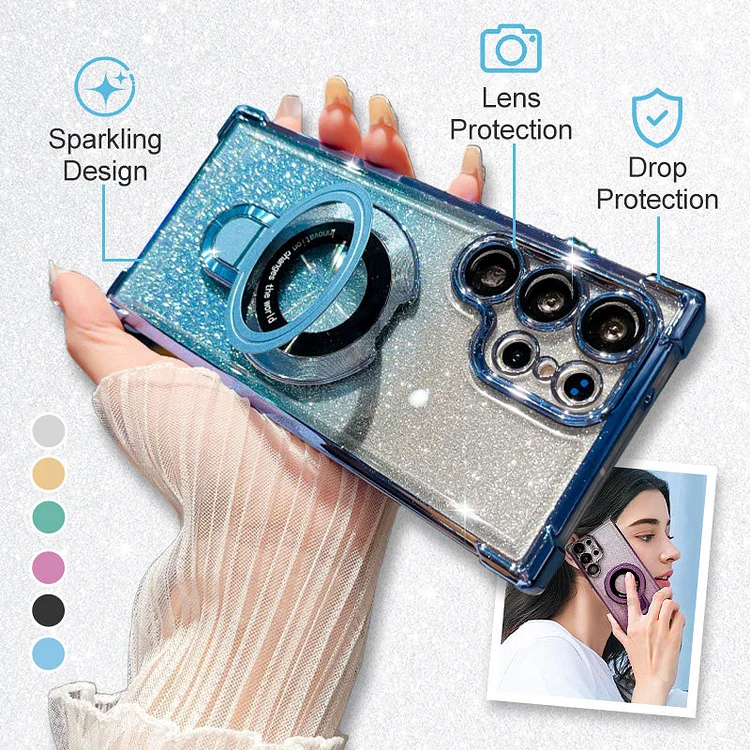 Magnetic Gradient Glitter Mobile Phone Cases for Galaxy Series