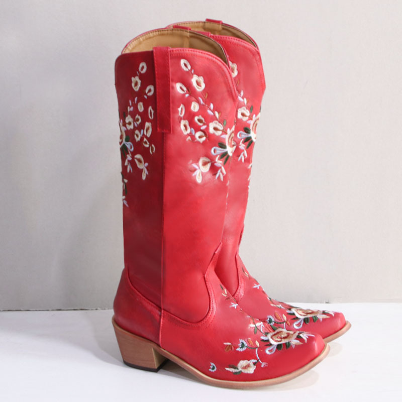 Women's Shyanne Maisie Floral Embroidered Western Leather Cowboy Boots