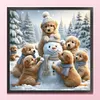 Golden Retriever Snowman-14CT Stamped Cross Stitch 40*40cm