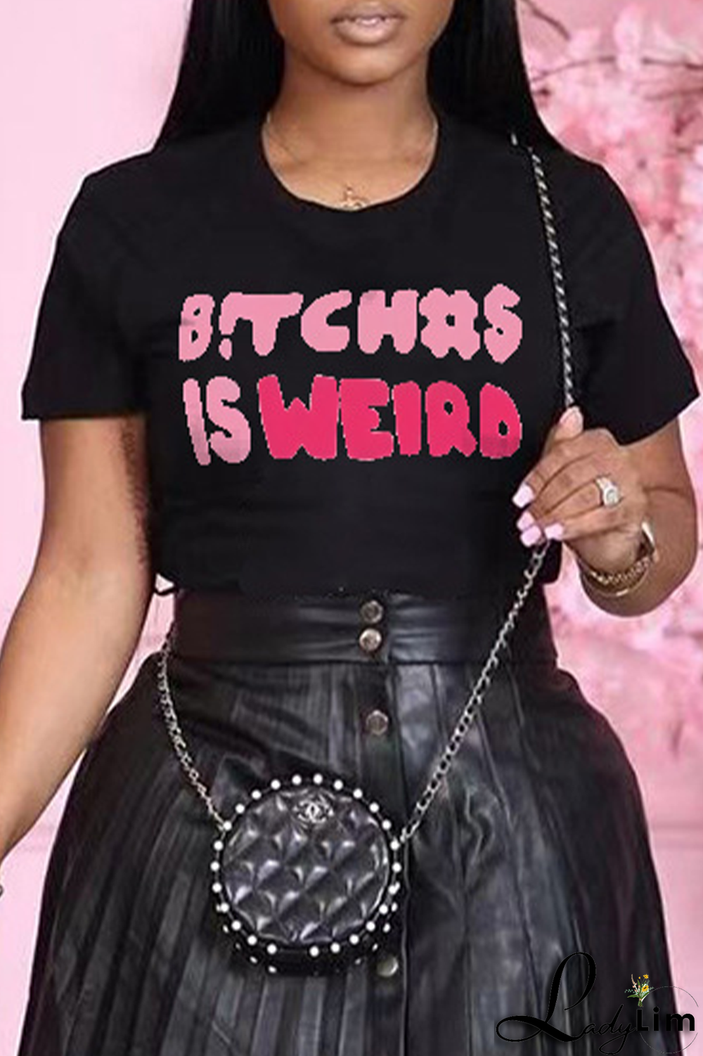 White Fashion Street Print Letter O Neck T-Shirts