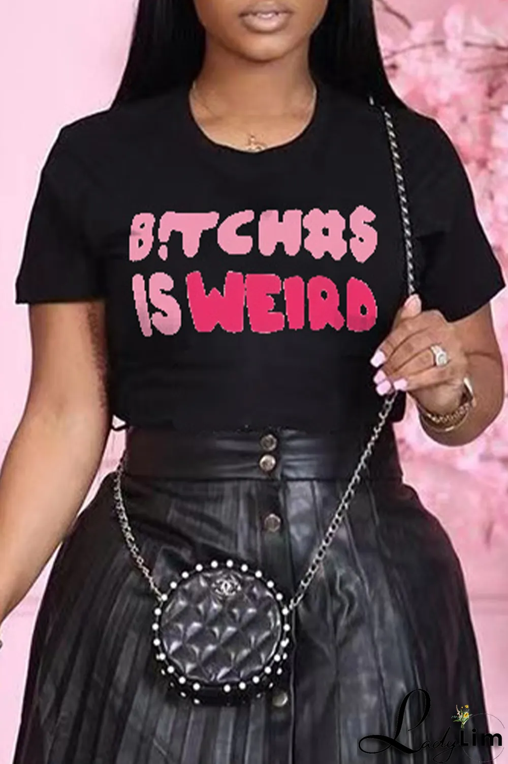 White Fashion Street Print Letter O Neck T-Shirts