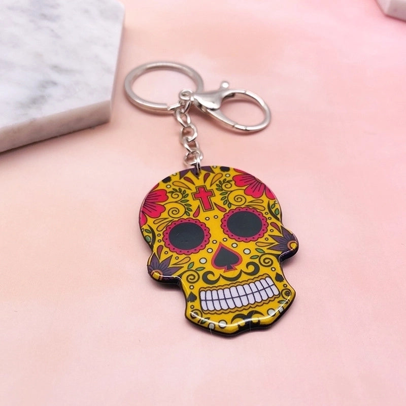 Fashion Skull Arylic Stoving Varnish Halloween Unisex Bag Pendant Keychain