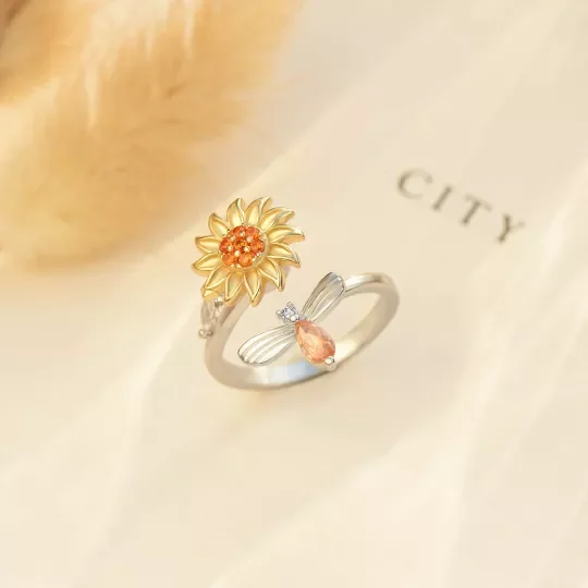 Sunflower fingertip ring for loved ones❤