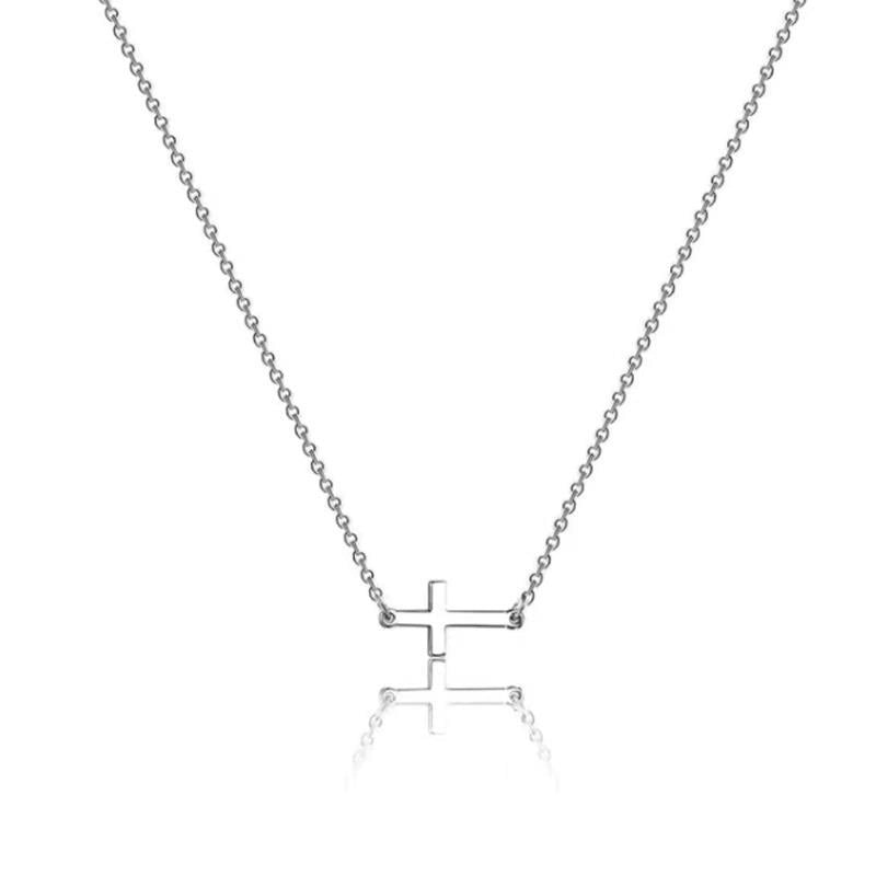 925 Sterling Silver Plating Cross Pendant Necklace