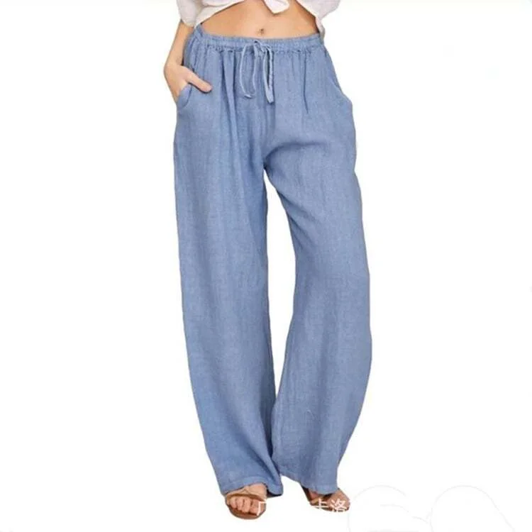 🔥Women's Summer Cotton Linen Wide Leg Pants