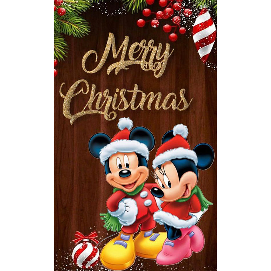 Christmas Mickey And Minnie 30*50CM(Canvas) Full Round Drill Diamond Painting gbfke