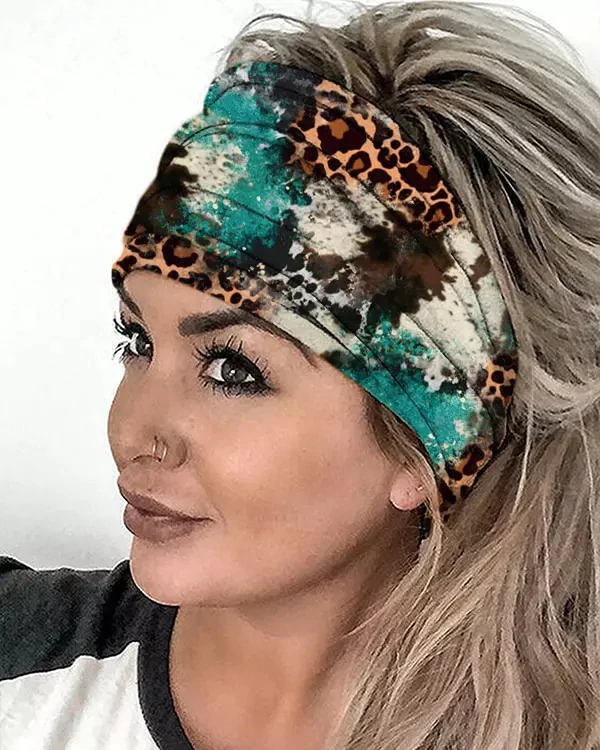 Leopard Tie Dye Yoga Wide Headband