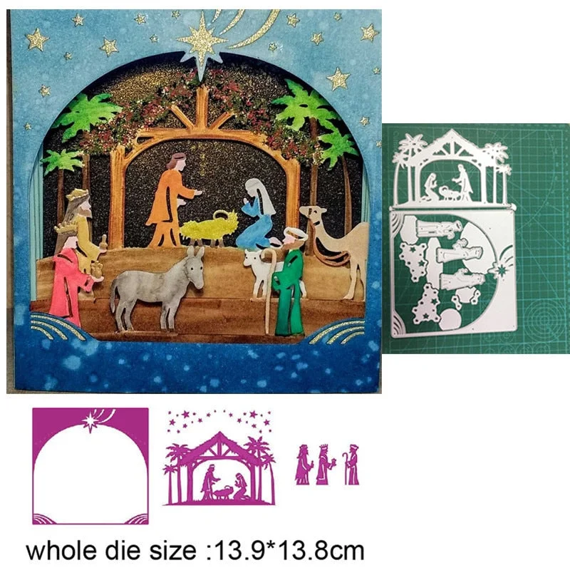 Metal Cutting Dies Cut Die Mold Nativity Ornament Decoration Scrapbooking Dies Craft Album Knife Mould Blade Punch Stencils Dies