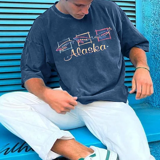 Men's Vintage Alaska T-Shirt Lixishop 