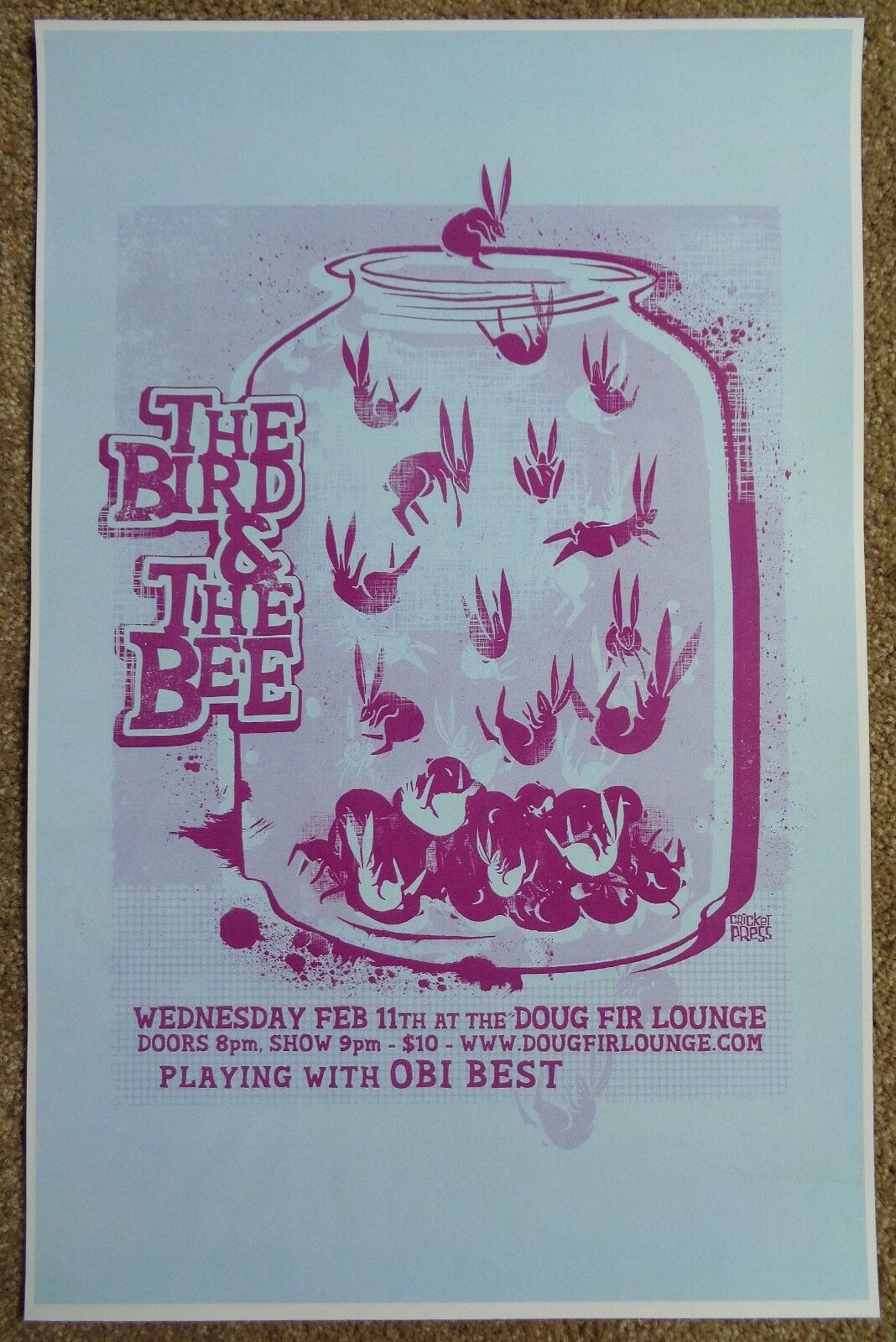 THE BIRD AND THE BEE 2009 Gig POSTER Portland Oregon Concert