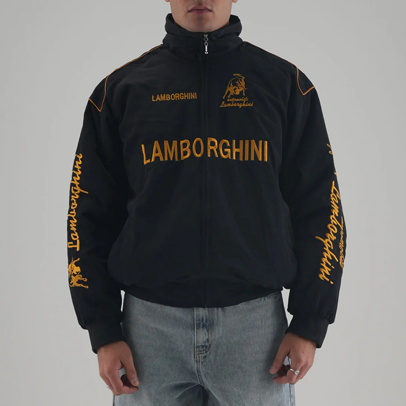 Unisex Racing Style Street Fashion Loose Racing Casual Print Jacket