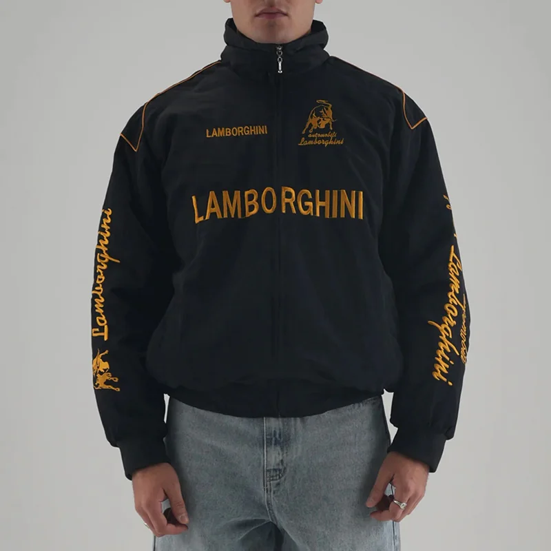 Unisex Racing Style Street Fashion Loose Racing Casual Print Jacket