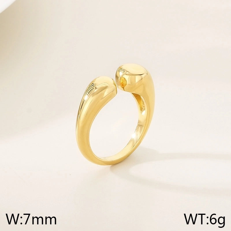 Vintage Style Geometric 304 Stainless Steel 18K Gold Plated Rings