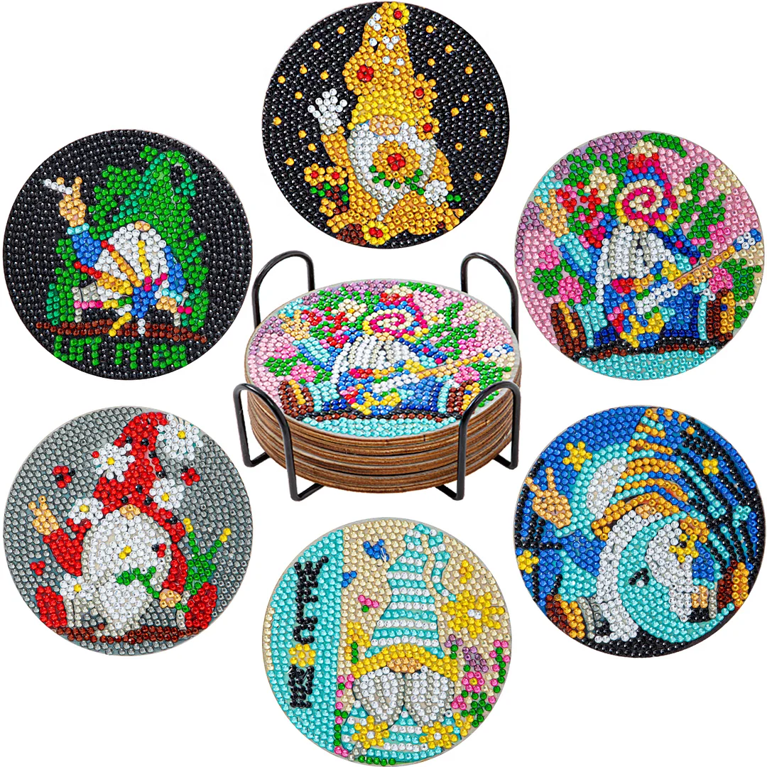 DIY Wooden Goblins Coasters Diamond Painting Kits for Beginners, Adults & Kids Art Craft Supplies