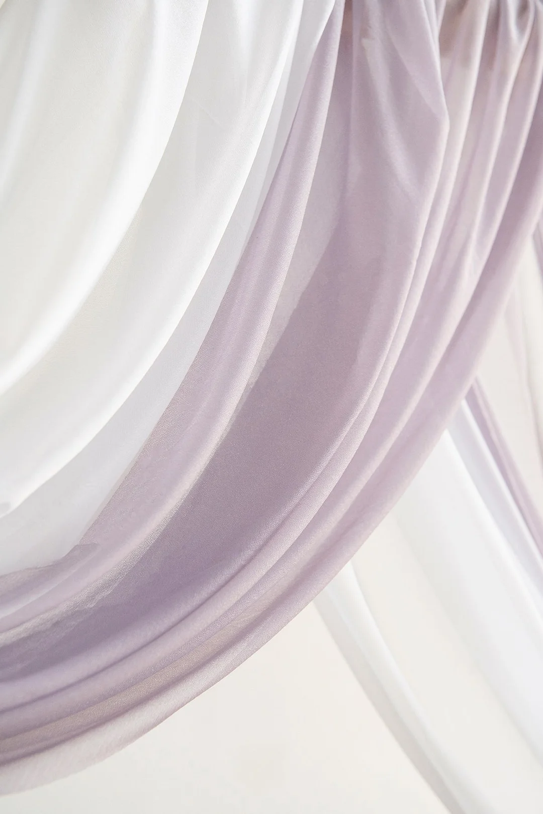 Flower Arch Decor with Drapes in Lilac & Gold