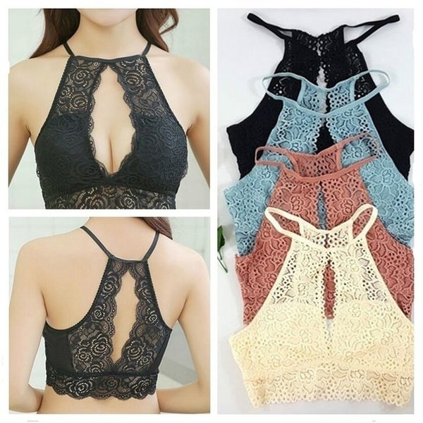 Fashion Women Vest Open Slit Cut Out Plunging Bralette Bras Crop Tops - Shop Trendy Women's Clothing | LoverChic