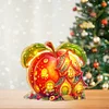 (US Local)Double Sided Special Shape Apple House Diamond Painting LED Light Ornaments