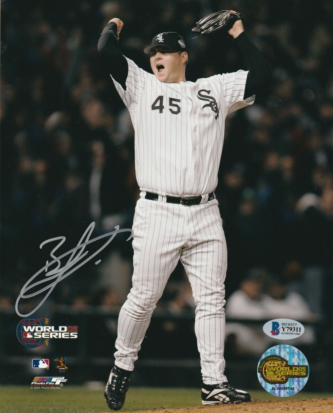 BOBBY JENKS Signed Chicago WHITE SOX WORLD SERIES 8x10 Photo Poster painting w/ Beckett COA