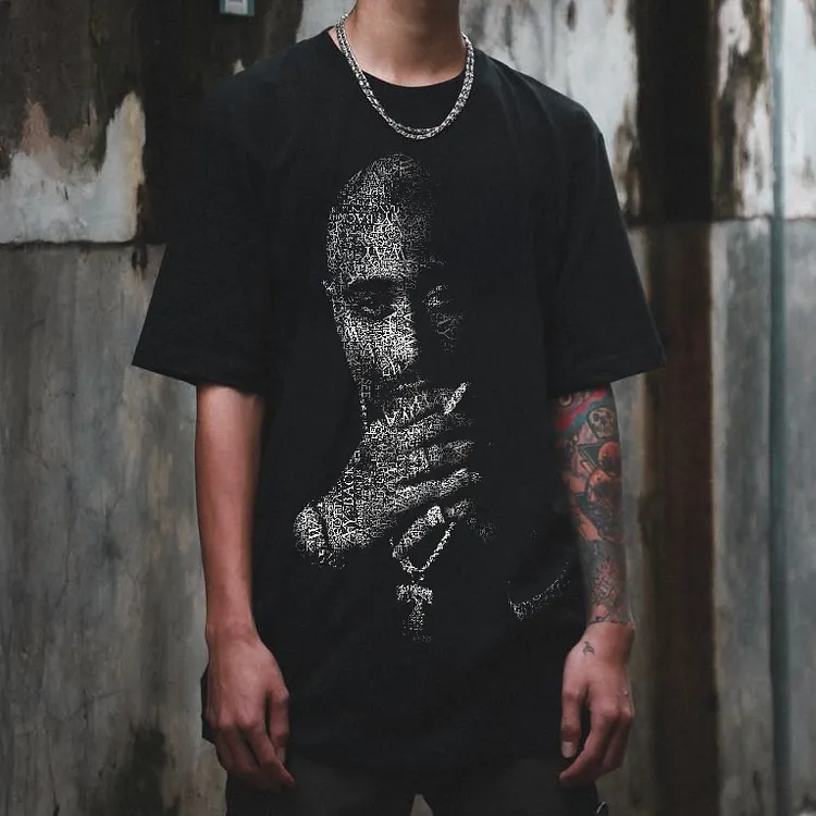 Silent Words In The Shadow Printed Men's T-shirt