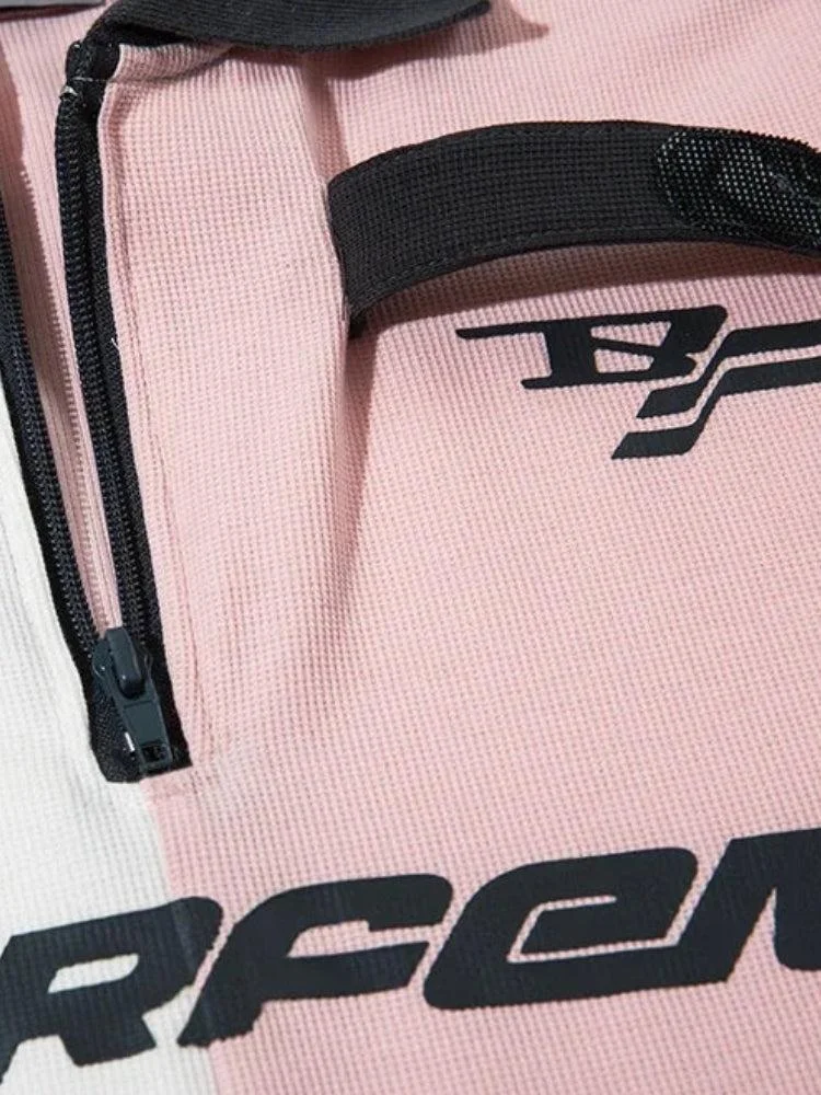 Brownm Half Zip-Up Jersey Top