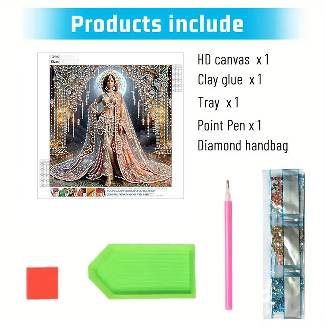 Gorgeous Dress Beauty - Diamond Painting - Partial Special Shaped Drill(Canvas|30*30cm)