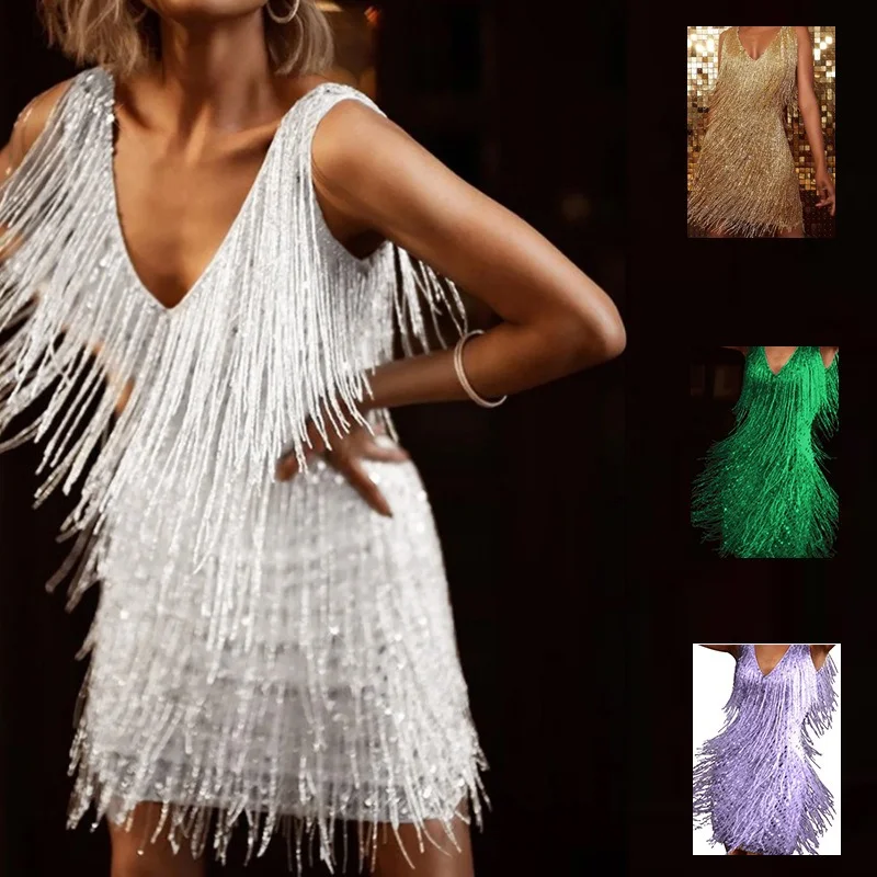 Sexy Elegant Party Tassels Dress BEST SELLER (🎁Hot Sale 50%OFF🎁)