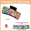 Blue and Pink Flowers DIY Diamond Painting Claw Clips for Adults Beginners Diamond Art Western Hair Clips Anti-Slip Design for Women Long Short Hairstyle Jewelry Supplies